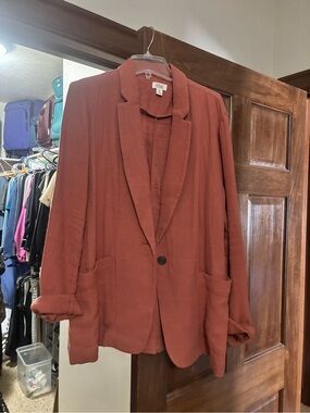Ana Rust Single-Button Blazer